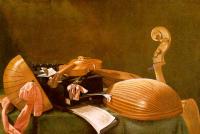 Baschenis, Evaristo - Graphic Still-Life of Musical Instruments